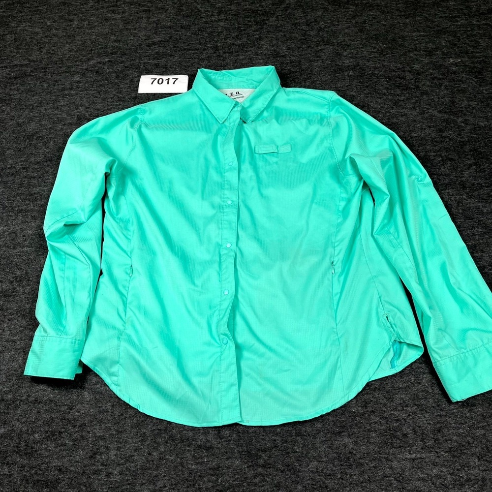 R.E.O. by‎ Rugged Earth Outfitters Fishing Shirt Womens XL Green Vented Back